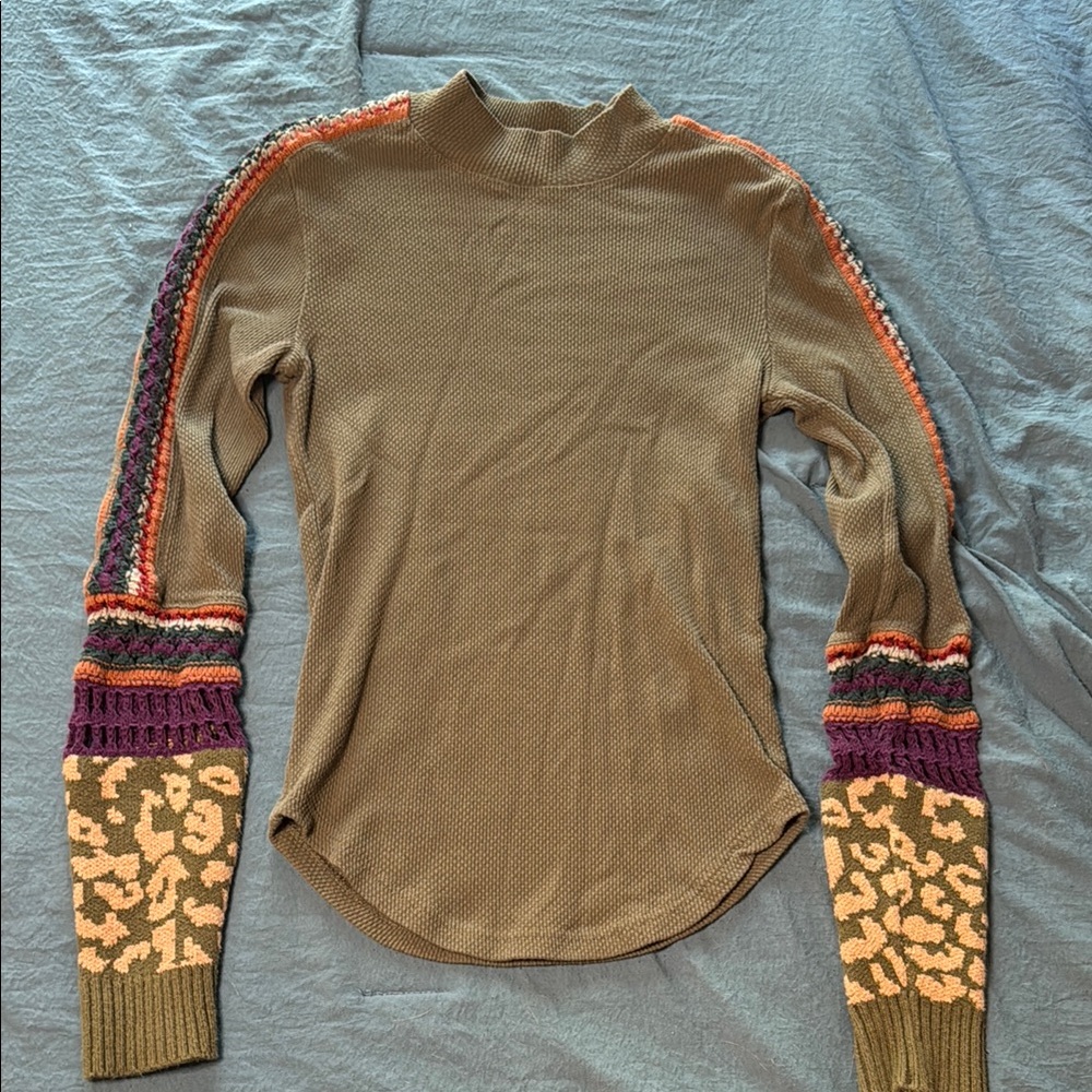 Free People Switch It Up Long Sleeve Mock Neck Tee